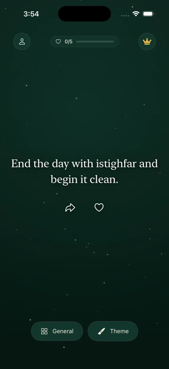 A card in the Quran Widgets feed